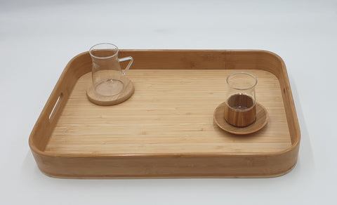 18"x13"x2" WOODEN TRAY W/HANDLE - 20/CS