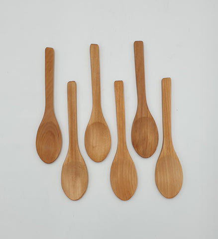 6PC WOODEN BAMBOO SPOON-SHORT - 500/CS