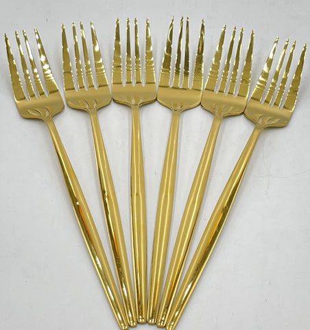 6 PC DINNER FORK-GOLD