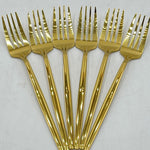 6 PC FRUIT FORK-GOLD