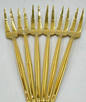 6 PC APPETIZER FORK-GOLD