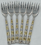 6 PC DESSERT FORK-GOLD/SILVER - 100/CS