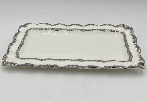 12"x7" PLATTER SILVER DESIGN-RECTANGLE - 36/CS