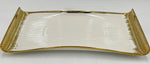 14.5"x7.5" PLATE W/GOLD DESIGN-RECTANGLE - 24/CS