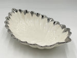 14.5"x9"x5" LEAF SHAPE BOWL W/SILVE DESIGN - 20/CS