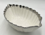 14"x8.5"x6" LEAF BOWL W/SILVER DESIGN - 16/CS