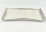 12"x6.25" PLATE W/SILVER DESIGN-RECTANGLE - 40/CS