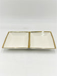 12"x7.5" - 2 SECTION PLATE-GOLD RIM - 24/CS