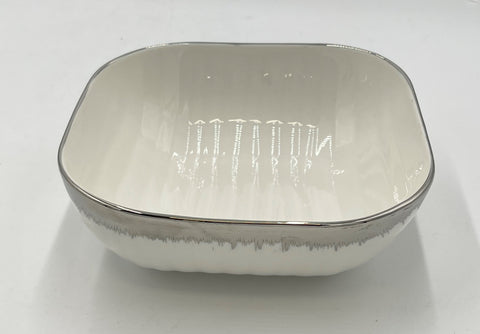 7.5"x3.5" SQUARE BOWL W/SILVER RIM