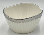 5.5"x3" BOWL W/SILVER RIM-ROUND - 48/CS