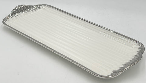 14"x6" PLATE W/SILVER DESIGN-RECTANGLE