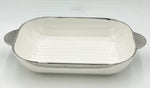 13"x8" DEEP PLATE W/SILVER RIM-RECTANGLE - 16/CS