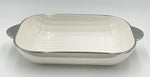 11"x6.5" DEEP PLATE W/SILVER RIM-RECTANGLE - 24/CS