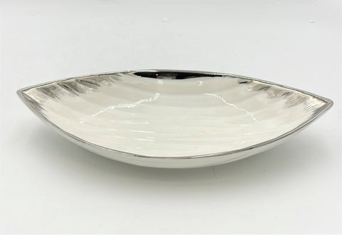 10"x5.5" OVAL BOWL W/SILVER DESIGN - 48/CS