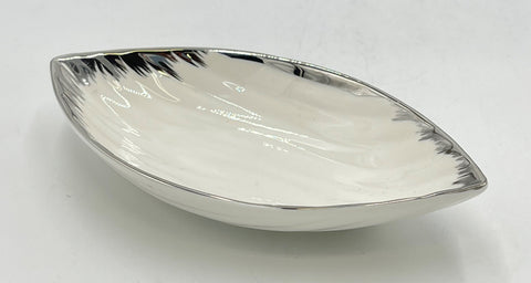 8.25"x4.75" OVAL BOWL W/SILVER DESIGN - 72/CS