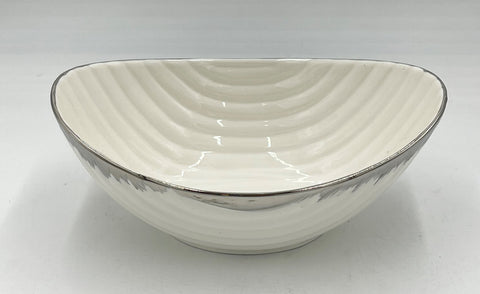 10.5"x7.5"x4" BOWL W/SILVER RIM-OVAL - 24/CS