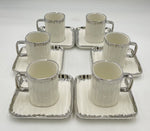 8 OZ - 6 PC TEA CUP W/SAUCER SET-SILVER - 6/CS