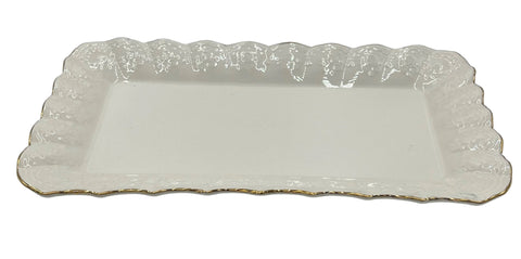 10"x6" PLATE W/GOLD RIM-RECTANGLE