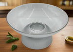 10"x5.25" FOOTED GLASS BOWL-GRAY