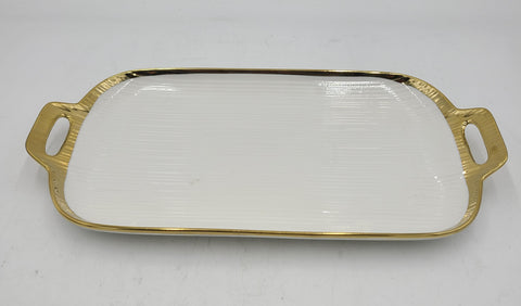 PLATTER W/GOLD RIM-RECTANGLE - 24/CS