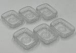 6 PC GLASS MINI PLATES-RECTANGLE