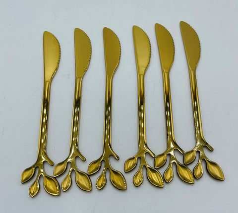 6 PC GOLD DESSERT KNIFE