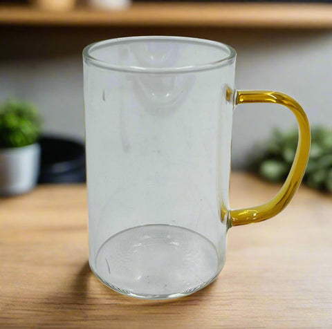 GLASS TEA CUP-COLORED HANDLE - 100/CS