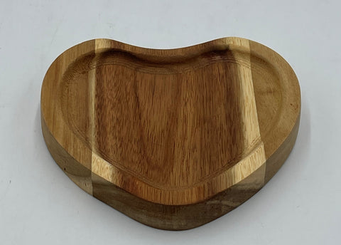 HEART SHAPE WOODEN DISH-SMALL - 72/CS