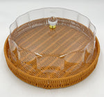 WOODEN BASKET W/CLEAR LID-ROUND - 6/CS