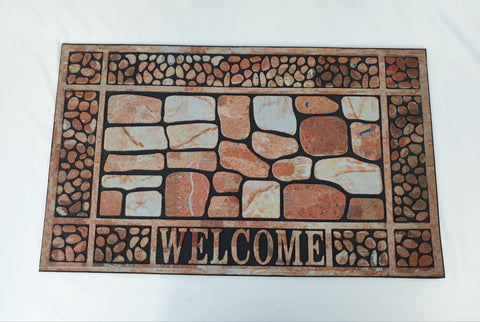 30" x 17" WELCOME RUG- STONE DESIGN - 20/CS