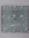 12" GLASS PLATE W/SILVER RIM-SQUARE