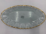 13.75"x7.5" GLASS PLATE W/GOLD RIM-OVAL