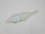 LEAF GLASS PLATE W/GOLD