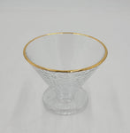 6 PC GLASS ICE CREAM CUP-GOLD RIM