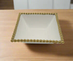 5.75"x3.5"  BOWL W/GOLD DOTS-SQUARE - 48/CS