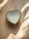 6"x5.5" HEART SHAPE BOWL W/GOLD DOTS - 48/CS