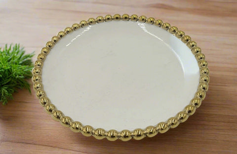 6" PLATE W/GOLD DOTS-ROUND - 60/CS