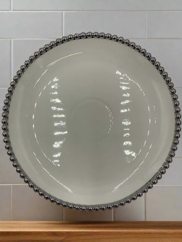 8" PLATE W/SILVER DOTS-SQUARE - 32/CS