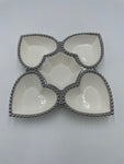 13.25"x8" 5 SECTION HEART SHAPE BOWL-SILVER - 24/CS