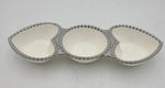 11"X3.5" - 3 SECTION HEART SHAPE BOWL-SILVER - 48/CS