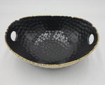 10"x8"x5" BOWL -GOLD/BLACK-OVAL - 24/CS