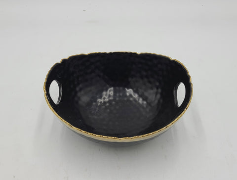 8"x6.5"x4.5" BOWL -GOLD/BLACK-RECTANGLE - 36/CS