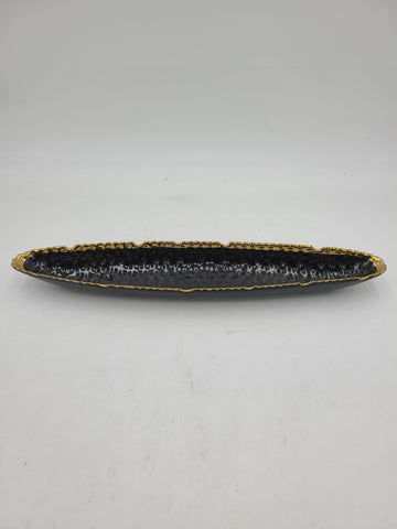 16"x3" PLATTER GOLD/BLACK-OVAL - 24/CS