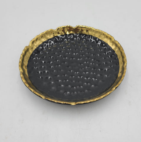 6" PLATE -GOLD/BLACK- ROUND - 60/CS