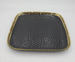 11.75" SQUARE PLATE-GOLD/BLACK - 16/CS