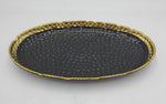 12"x7" PLATTER -GOLD/BLACK-OVAL - 36/CS