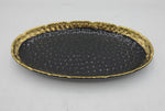 10"x5.5" PLATTER -GOLD/BLACK-OVAL - 48/CS