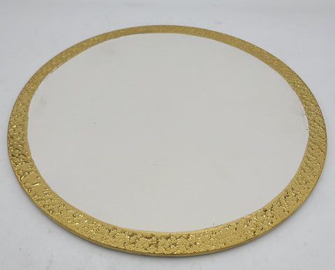 13.5" PLATTER W/GOLD DESIGN-ROUND - 12/CS