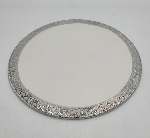 12" ROUND PLATE W/SILVER DESIGN - 12/CS