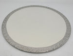 13.5" PLATTER W/SILVER DESIGN-ROUND - 12/CS